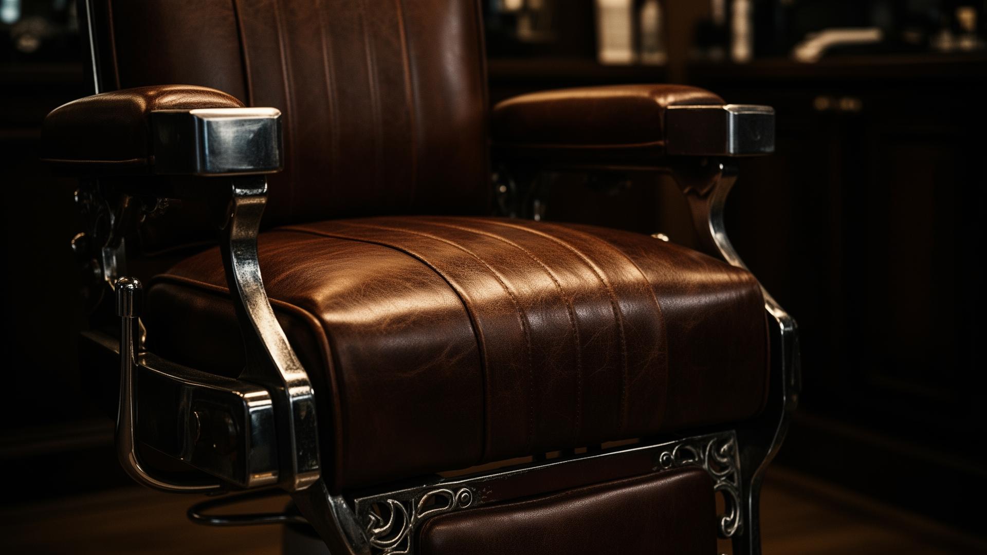 Sillón de barbero vintage en The Man Perruquers